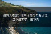 圈内人透露：北单冷热分布有点怪，这不是玄学，是节奏