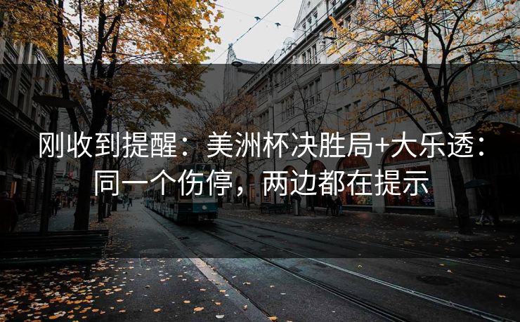刚收到提醒:美洲杯决胜局+大乐透:同一个伤停,两边都在提示 刚收到提醒:美洲杯决胜局+大乐透:同一个伤停,两边都在提示